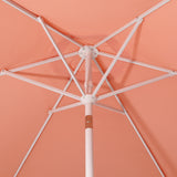 Dexter 8.5 ft. Classic Castle Scalloped Market Patio Umbrella with Auto-Tilt Crank Wind Vent and UV Protection