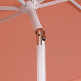 Dexter 8.5 ft. Classic Castle Scalloped Market Patio Umbrella with Auto-Tilt Crank Wind Vent and UV Protection