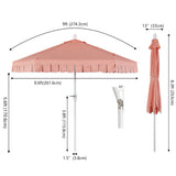 Dexter 8.5 ft. Classic Castle Scalloped Market Patio Umbrella with Auto-Tilt Crank Wind Vent and UV Protection