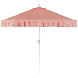 Dexter 8.5 ft. Classic Castle Scalloped Market Patio Umbrella with Auto-Tilt Crank Wind Vent and UV Protection