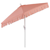 Dexter 8.5 ft. Classic Castle Scalloped Market Patio Umbrella with Auto-Tilt Crank Wind Vent and UV Protection