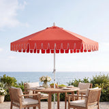 Dexter 8.5 ft. Classic Castle Scalloped Market Patio Umbrella with Auto-Tilt Crank Wind Vent and UV Protection