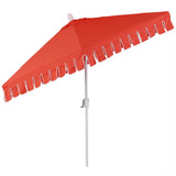Dexter 8.5 ft. Classic Castle Scalloped Market Patio Umbrella with Auto-Tilt Crank Wind Vent and UV Protection