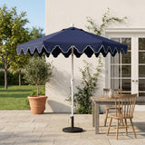 Valen 9 ft. Bohemian Coastal Lotus Scallop Market Patio Umbrella with Auto-Tilt Crank Wind Vent and UV Protection