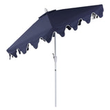 Valen 9 ft. Bohemian Coastal Lotus Scallop Market Patio Umbrella with Auto-Tilt Crank Wind Vent and UV Protection