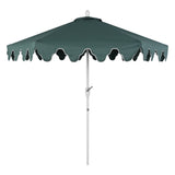 Valen 9 ft. Bohemian Coastal Lotus Scallop Market Patio Umbrella with Auto-Tilt Crank Wind Vent and UV Protection