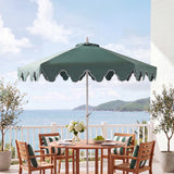 Valen 9 ft. Bohemian Coastal Lotus Scallop Market Patio Umbrella with Auto-Tilt Crank Wind Vent and UV Protection