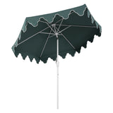 Valen 9 ft. Bohemian Coastal Lotus Scallop Market Patio Umbrella with Auto-Tilt Crank Wind Vent and UV Protection
