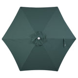 Valen 9 ft. Bohemian Coastal Lotus Scallop Market Patio Umbrella with Auto-Tilt Crank Wind Vent and UV Protection