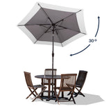 Spencer 9 ft. Classic Coastal 2-Tone Solar LED Market Patio Umbrella - JONATHAN Y