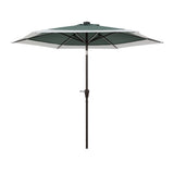 Spencer 9 ft. Classic Coastal 2-Tone Solar LED Market Patio Umbrella