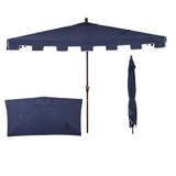 Sidney 9 ft. Classic MidCentury Rectangular Half Market Patio Umbrella