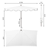 Sidney 9 ft. Classic MidCentury Rectangular Half Market Patio Umbrella