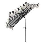 Beverly 9 ft. Designer Classic Scalloped Fringe Half Market Patio Umbrella