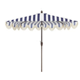 Beverly 9 ft. Designer Classic Scalloped Fringe Half Market Patio Umbrella