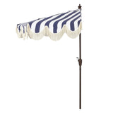 Beverly 9 ft. Designer Classic Scalloped Fringe Half Market Patio Umbrella