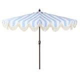Beverly 9 ft. Designer Classic Scalloped Fringe Half Market Patio Umbrella