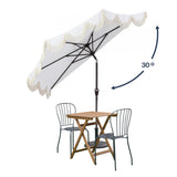 Beverly 9 ft. Designer Classic Scalloped Fringe Half Market Patio Umbrella
