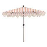 Beverly 9 ft. Designer Classic Scalloped Fringe Half Market Patio Umbrella