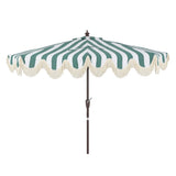 Beverly 9 ft. Designer Classic Scalloped Fringe Half Market Patio Umbrella