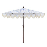 Beverly 9 ft. Designer Classic Scalloped Fringe Half Market Patio Umbrella