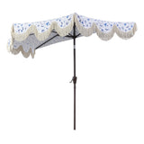Beverly 9 ft. Designer Classic Scalloped Fringe Half Market Patio Umbrella