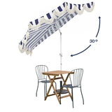 Beverly 9 ft. Designer Classic Scalloped Fringe Half Market Patio Umbrella