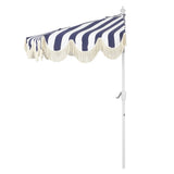 Beverly 9 ft. Designer Classic Scalloped Fringe Half Market Patio Umbrella