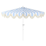 Beverly 9 ft. Designer Classic Scalloped Fringe Half Market Patio Umbrella
