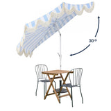 Beverly 9 ft. Designer Classic Scalloped Fringe Half Market Patio Umbrella