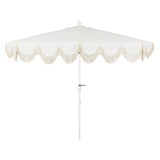 Beverly 9 ft. Designer Classic Scalloped Fringe Half Market Patio Umbrella