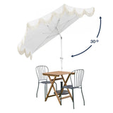 Beverly 9 ft. Designer Classic Scalloped Fringe Half Market Patio Umbrella