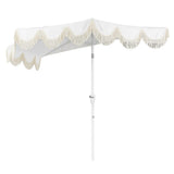 Beverly 9 ft. Designer Classic Scalloped Fringe Half Market Patio Umbrella