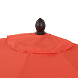 Terrace Arc 9 ft. Classic MidCentury Scalloped Fringe Market Patio Half Umbrella with CrankTilt Button and UV Protection