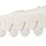 Terrace Arc 9 ft. Classic MidCentury Scalloped Fringe Market Patio Half Umbrella with CrankTilt Button and UV Protection