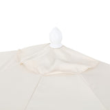Terrace Arc 9 ft. Classic MidCentury Scalloped Fringe Market Patio Half Umbrella with CrankTilt Button and UV Protection