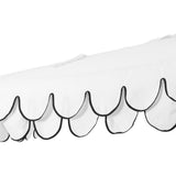 Terrace Arc 9 ft. Classic MidCentury Scalloped Fringe Market Patio Half Umbrella with CrankTilt Button and UV Protection