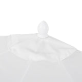 Terrace Arc 9 ft. Classic MidCentury Scalloped Fringe Market Patio Half Umbrella with CrankTilt Button and UV Protection