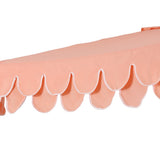 Terrace Arc 9 ft. Classic MidCentury Scalloped Fringe Market Patio Half Umbrella with CrankTilt Button and UV Protection