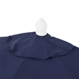 Terrace Arc 9 ft. Classic MidCentury Scalloped Fringe Market Patio Half Umbrella with CrankTilt Button and UV Protection