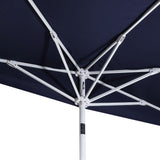 Terrace Arc 9 ft. Classic MidCentury Scalloped Fringe Market Patio Half Umbrella with CrankTilt Button and UV Protection