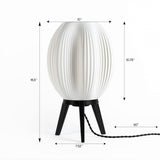 Wavy Modern Contemporary Plant-Based PLA 3D Printed Dimmable LED Table Lamp - JONATHAN Y