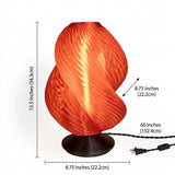 Gema 13.5" Mid-Century Coastal Plant-Based PLA 3D Printed Dimmable LED Table Lamp Clear Red/Black – DIM