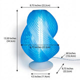 Gema 13.5" Mid-Century Coastal Plant-Based PLA 3D Printed Dimmable LED Table Lamp Clear Blue/White – DIM