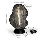 Gema 13.5" Mid-Century Coastal Plant-Based PLA 3D Printed Dimmable LED Table Lamp Dark Smoke/Black – DIM