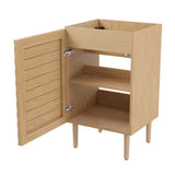 Aubert Thick Linear Slat Modern Farmhouse 2-Shelf Bath Vanity Cabinet Only (Sink Basin not Included) - JONATHAN Y