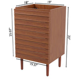Aubert Thick Linear Slat Modern Farmhouse 2-Shelf Bath Vanity Cabinet Only (Sink Basin not Included) - JONATHAN Y