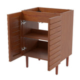Aubert Thick Linear Slat Modern Farmhouse 2-Shelf Bath Vanity Cabinet Only (Sink Basin not Included) - JONATHAN Y