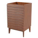 Calandre Thin Linear Slat Modern Farmhouse 2-Shelf Bath Vanity Cabinet Only (Sink Basin not Included) - JONATHAN Y