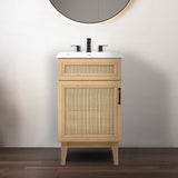 Javer Rattan Modern Farmhouse 2-Shelf Bath Vanity Cabinet Only (Sink Basin not Included) - JONATHAN Y